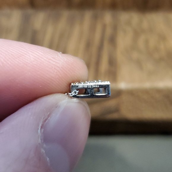 18 Inch 925 Sterling Silver Cubic Zirconia Small A Letter Necklace - Picture 3 of 6